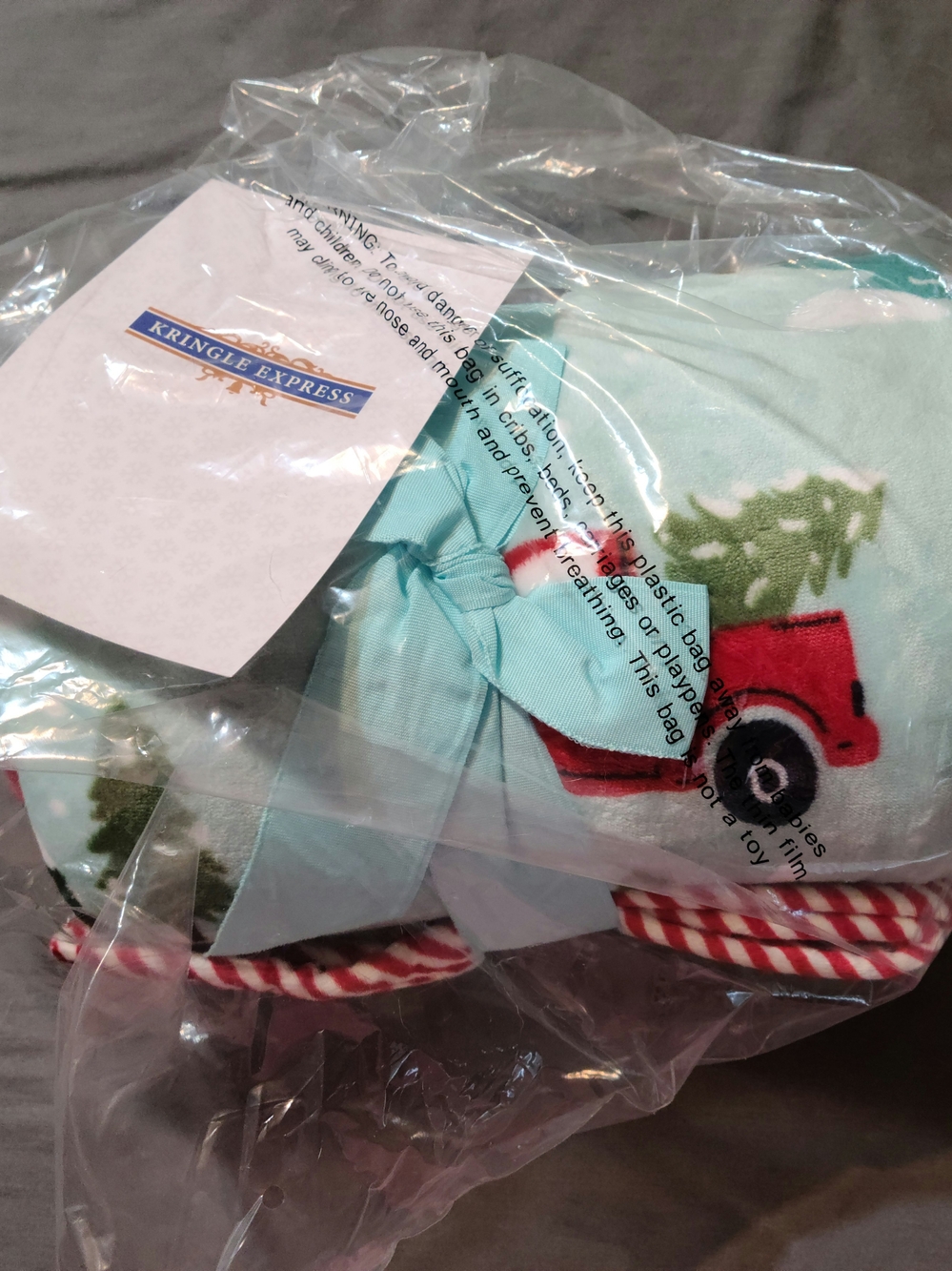 Kringle Express Christmas Truck And Village Blanket 50x60